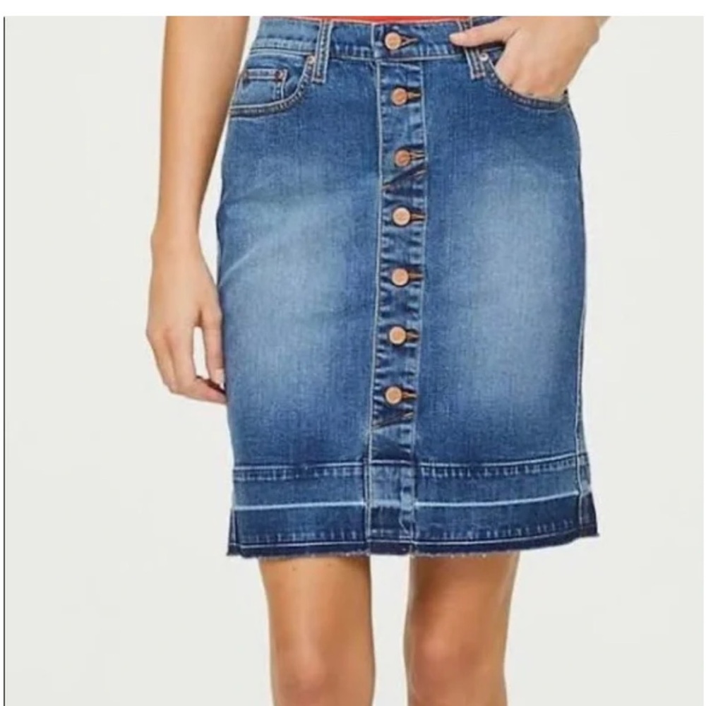 LOFT Outlet Stretch Blue Denim Pencil Skirt- worn a bunch but still great!